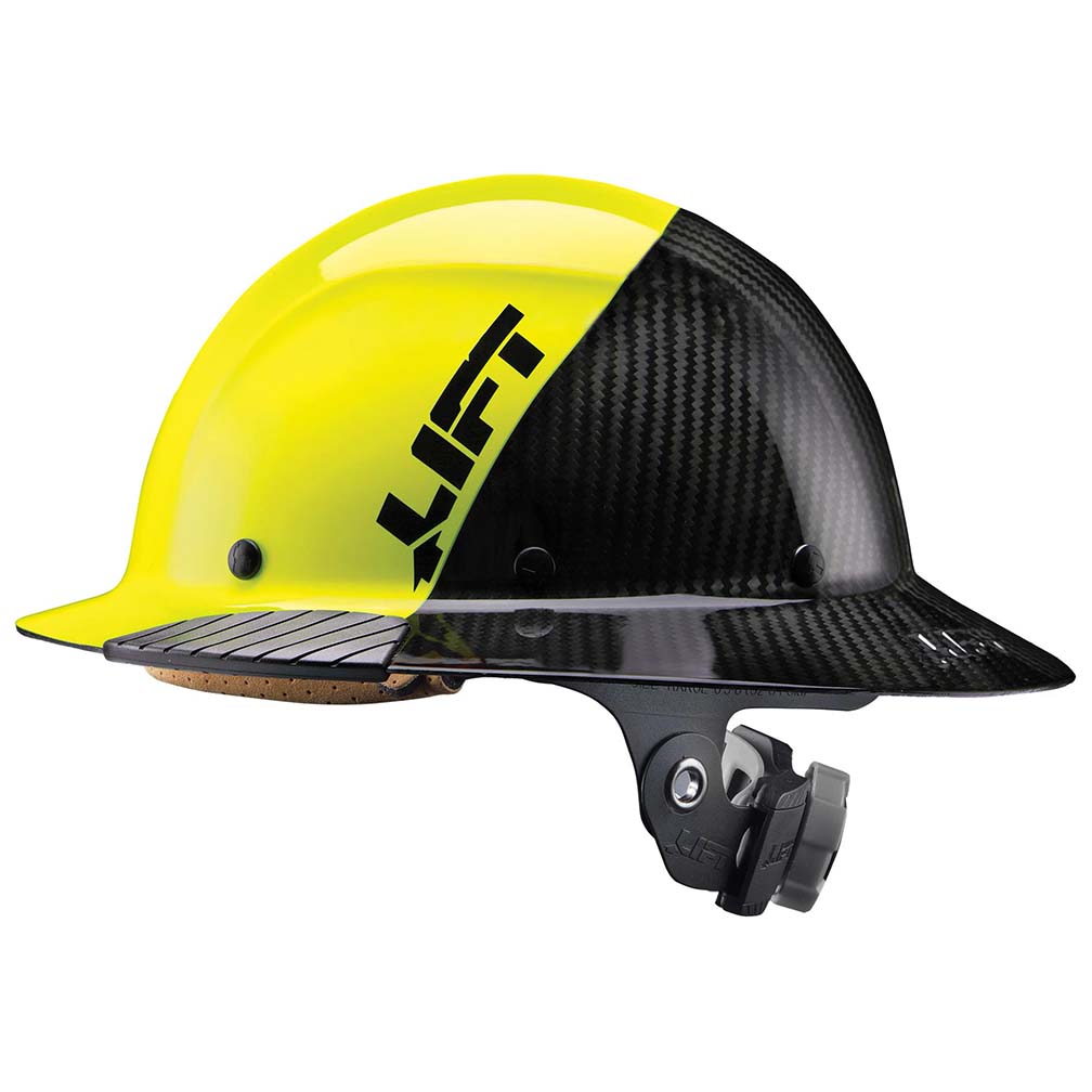 Lift Safety HDF50C19HC Dax Carbon Fiber Full Brim 50-50 Yellow/Black