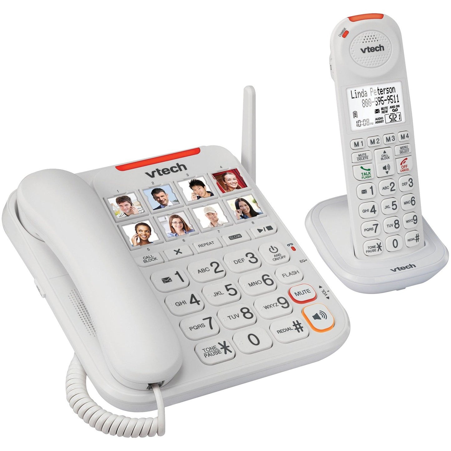 VTech VTSN5147 Amplified Corded/Cordless Answering System w/Big Buttons