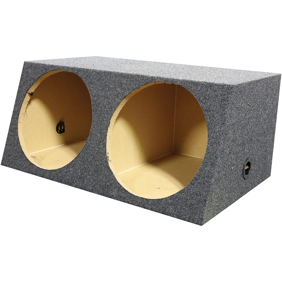 QPower Dual 12" Heavy Duty Angled Woofer Box - 1" MDF Construciton