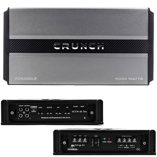 Crunch PD 4000.2 PRO POWER Power Drive Bridgeable Amplifier 4000 Watts Class Ab 2 ch