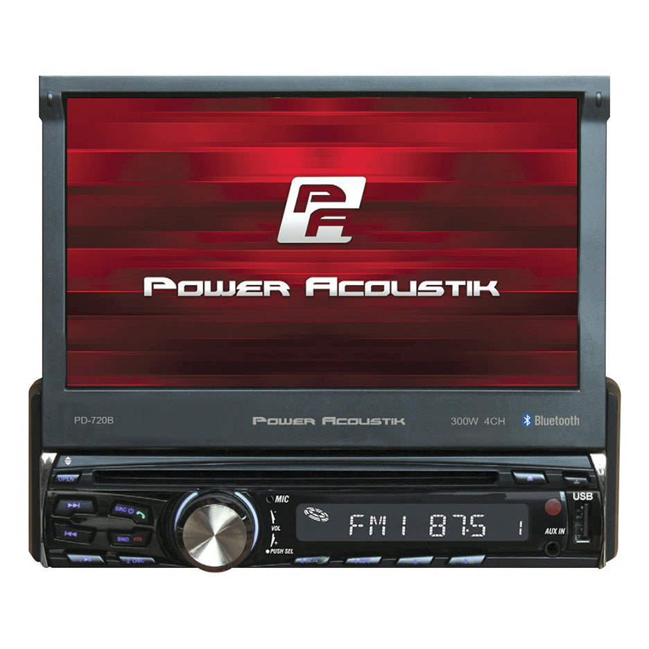 Power Acoustik PD720B Single DIN 7" Flipout AM/FM/CD/DVD/BT