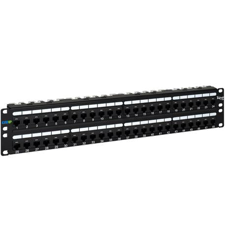 Icc ICMPP0486B Patch Panel, Cat 6a, 48-port, 2 Rms