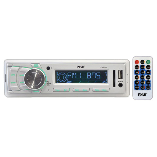 Pyle PLMR89WW Marine Receiver AM/FM/MP3/USB/Weatherband White Mechless