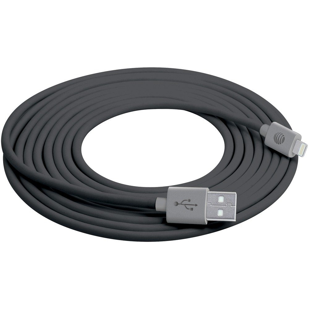 AT&T LC10-GRY Charge & Sync USB Cable w/Lightning Connector, 10ft (Gray)