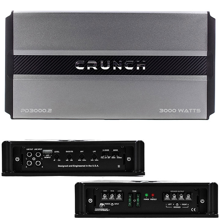 Crunch PD 3000.2 PRO POWER Power Drive Bridgeable Amplifier 3000 Watts 2 ch