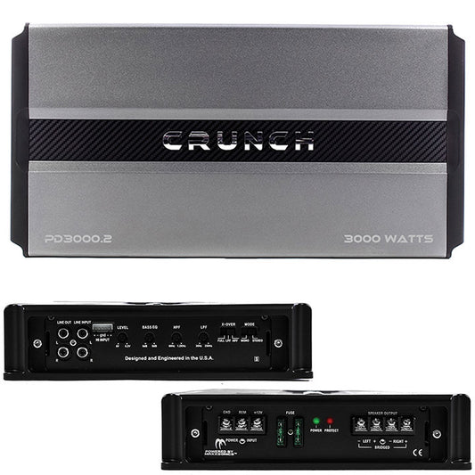 Crunch PD 3000.2 PRO POWER Power Drive Bridgeable Amplifier 3000 Watts 2 ch