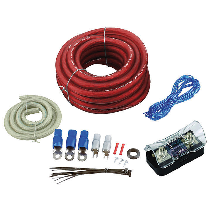 Bullzaudio BGE4RB Amplifier Wiring Kit 4Ga Red/Gold Edition; Box