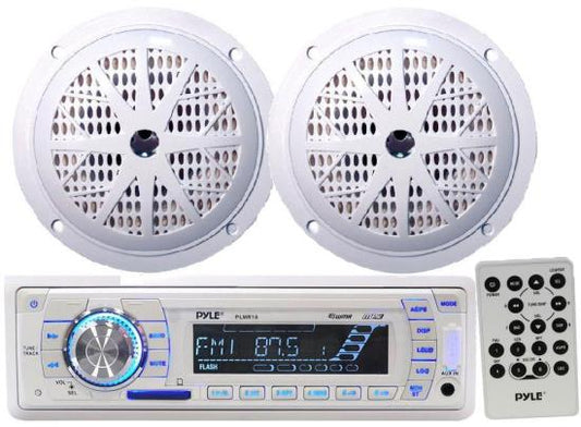 Marine Stereo AM/FM Radio Receiver USB/SD iPod/MP3 Player + 2 x 100W 4" Speakers