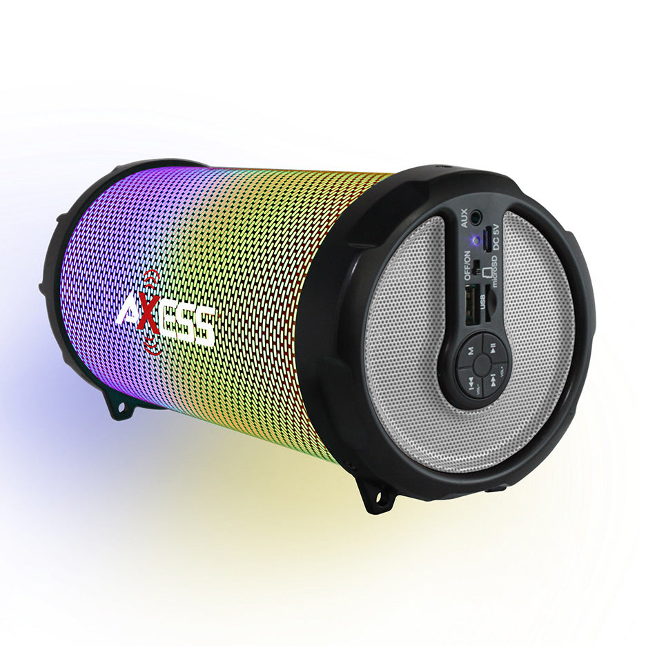 AXESS SPBL1044SL Vibrant Plus Bluetooth Speaker with Disco LED Lights In Silver