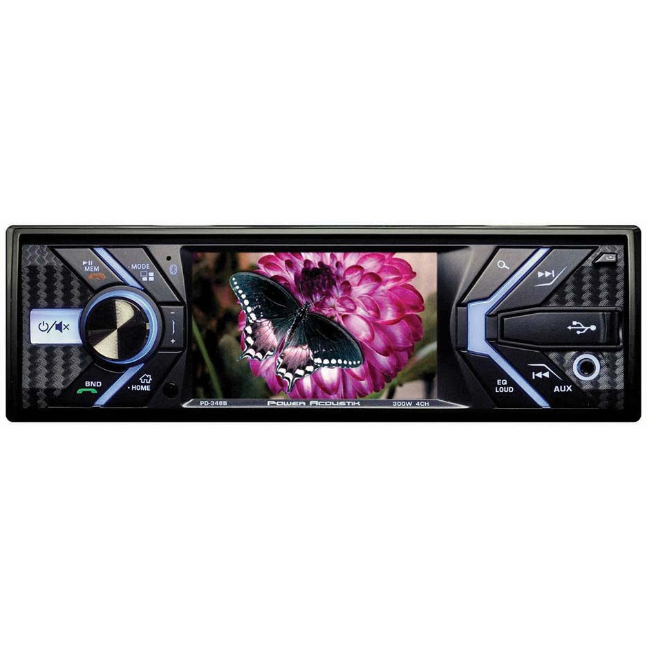 Power Acoustik PD348B 3.4" Single Din Receiver with Bluetooth