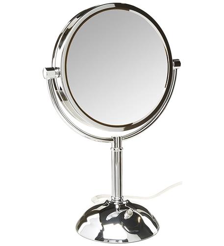Jerdon HL8808CL 8x Lighted Table Top Mirror Chrome