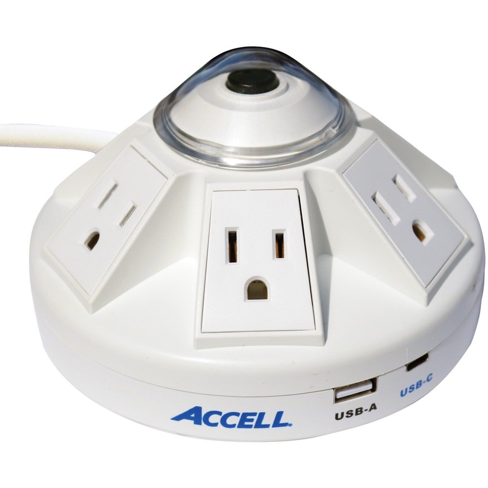 Accell D080B-032K Powramid C Power Center Surge Protector w/USB Charging Station