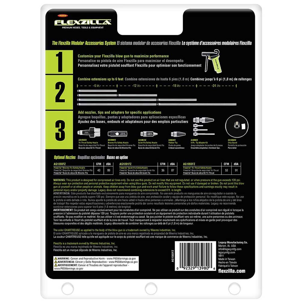 Flexzilla AG1502FZ X1 Blow Gun with Xtreme Flo Safety Nozzle