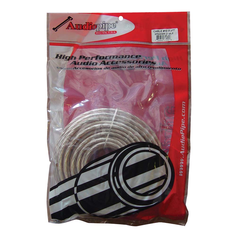 Audiopipe CABLE1050 10 Ga. Speaker Cable 50ft(CABLE1050CLR)