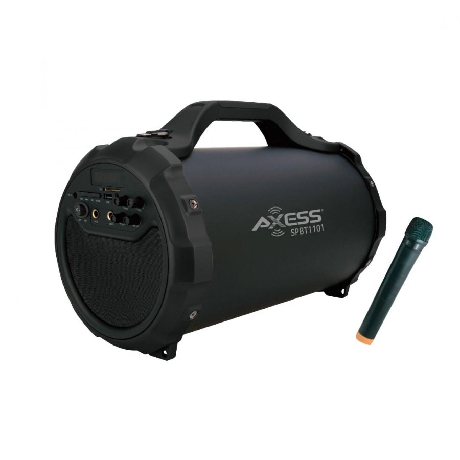Axess Portable Bluetooth Speaker - Black - 6" Subwoofer MICFMSDUSB