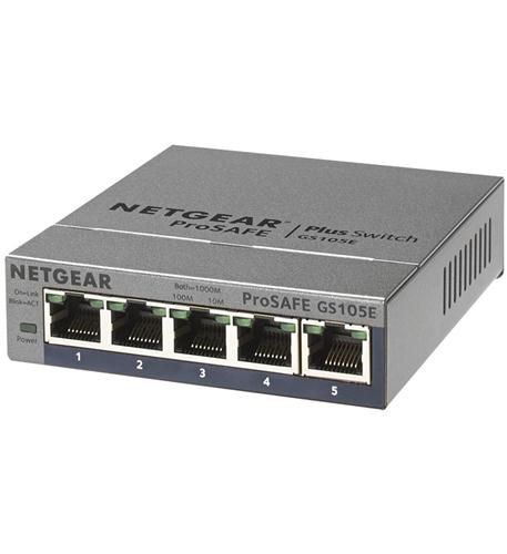 Netgear GS105E-200NAS Netgear 5 Port Gigabit Smart Switch