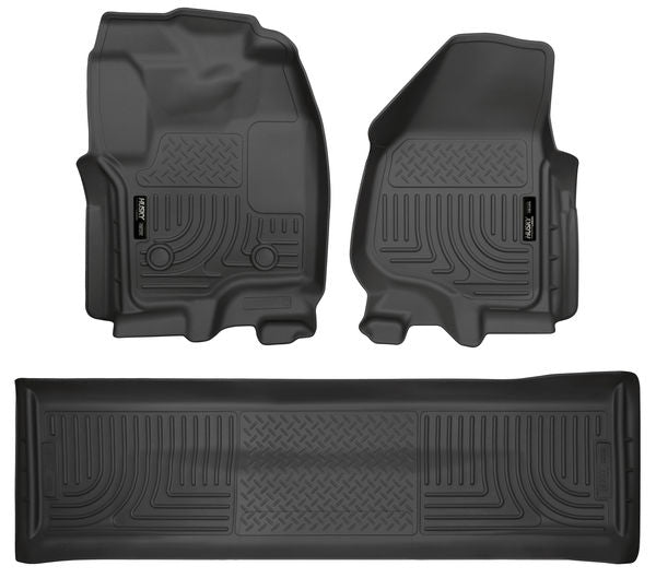 Husky 99711 Front/2nd Seat Floor Liners For 12-16 Ford Sd Crew Cab
