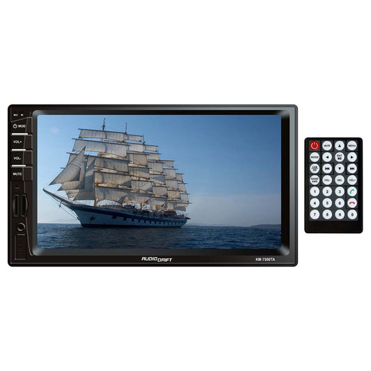 AudioDrift KM7500TA 7" 2DIN Mechless Fixed Touchscreen Receiver w/BT & Remote