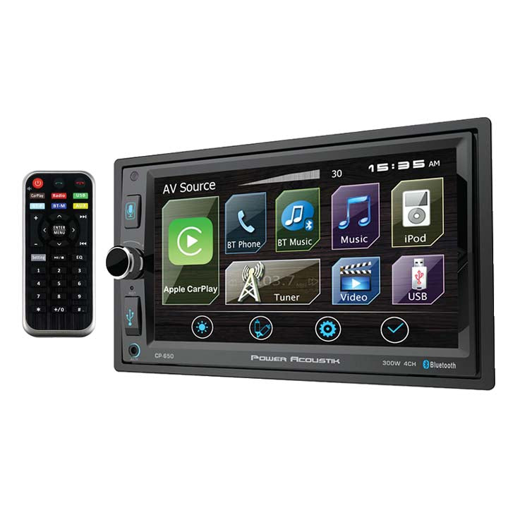 Power Acoustik CP650 D.Din 6.5" Multimedia Receiver With Apple Car Play