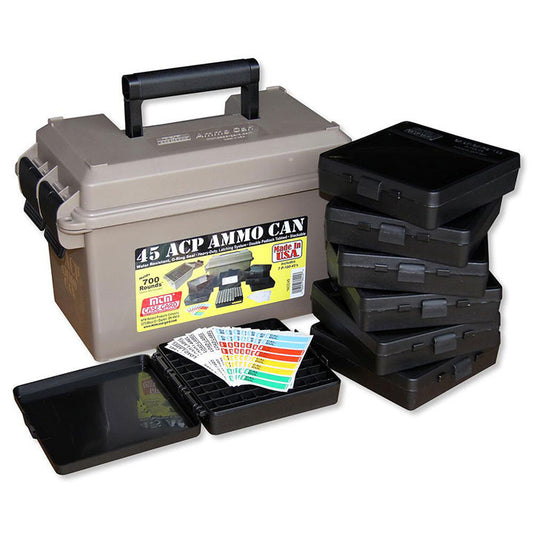 MTM ACC45 45 ACP Ammo Can for 700 rd.  Includes 7 each P-100-45's Dark Earth