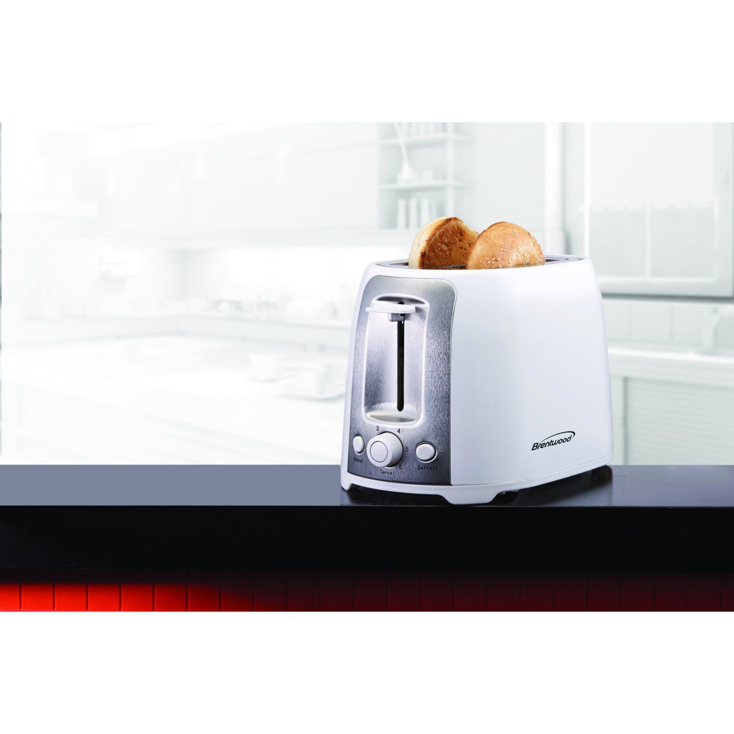 BRENTWOOD TS-292W 2-Slice Cooltouch Toaster (White)