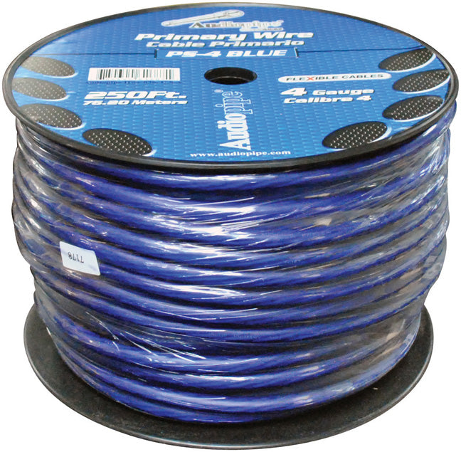 Audiopipe PS4BL Power Wire 4 Gauge 250 Foot  Blue