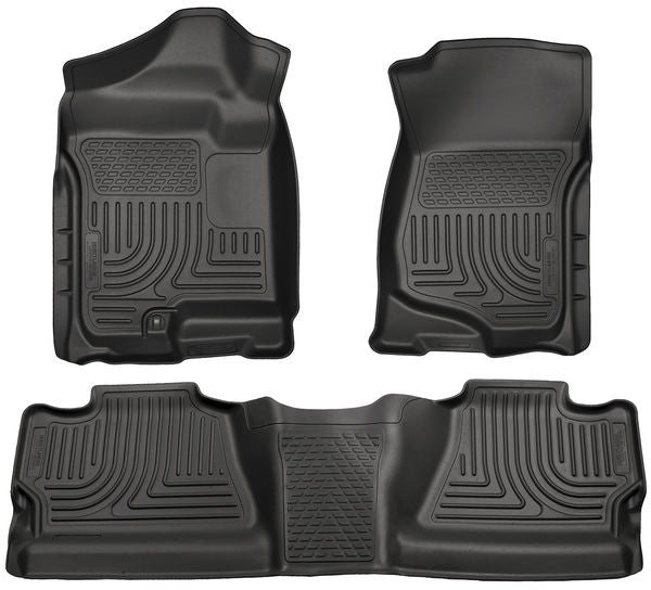 Husky 98201 Front/2nd Seat Floor Liners For 2007-14 Silverado/Sierra Crew Cab