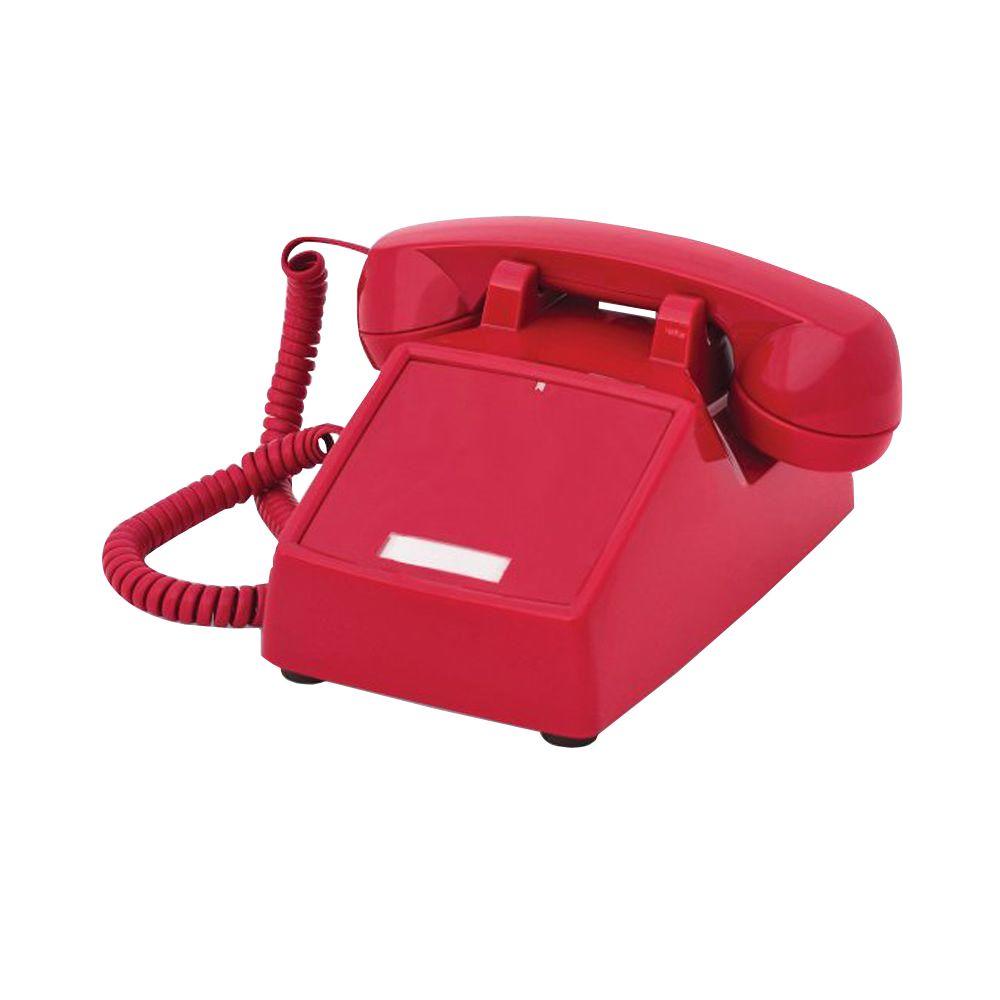 Cortelco 2500NDL-RD 250047-vba-ndl Red Desk Telephone No Dial