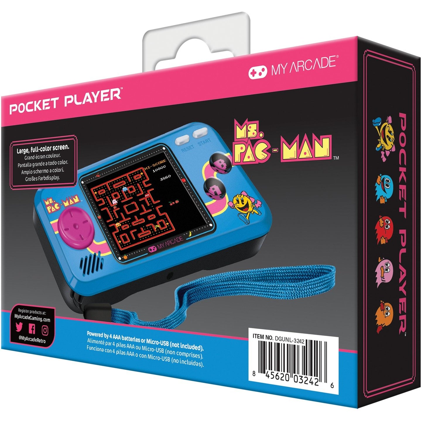 MY ARCADE DGUNL-3242 Ms Pac-Man Pocket Player (Blue)