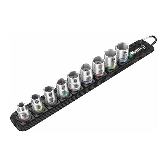 Wera 05003973001 Metric Socket Set on Storage Belt  3/8" Drive (9 Piece Set)