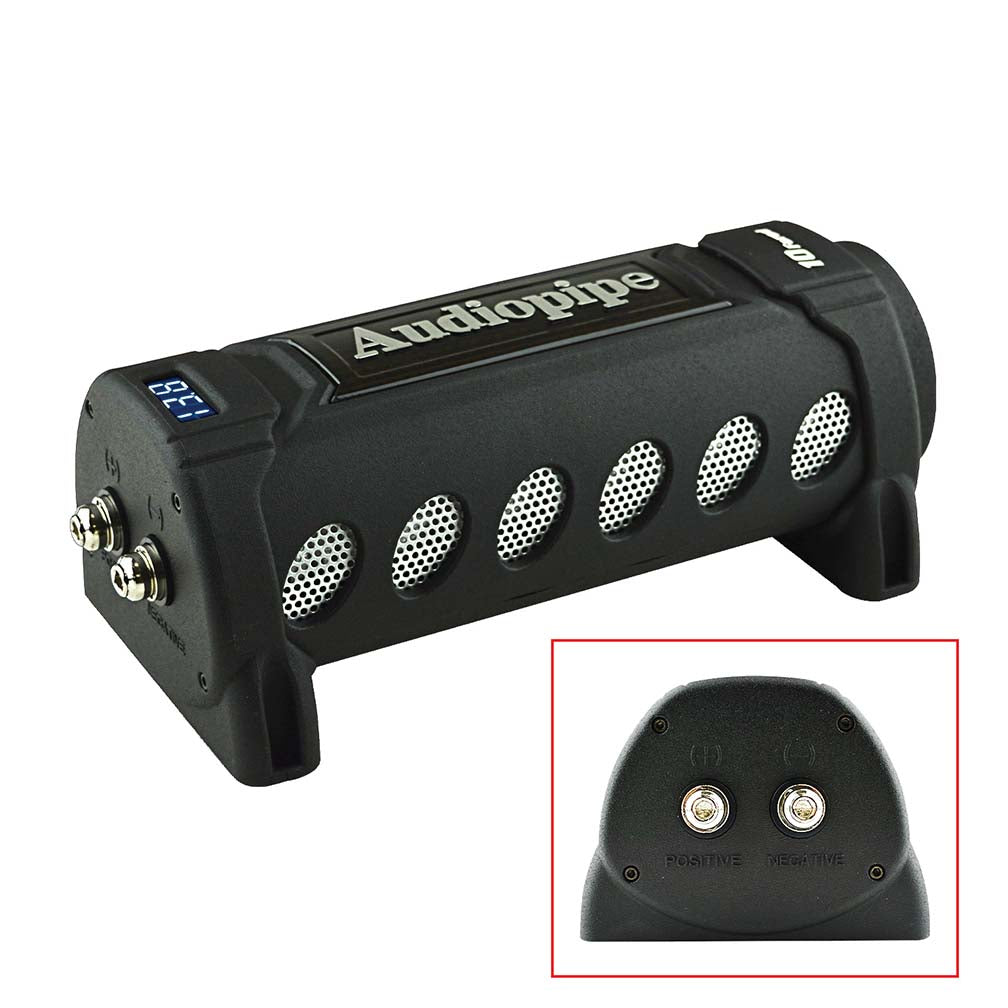 Audiopipe 10 Farad Power Capacitor - with Digital Display and Status Indicator