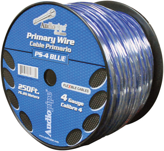 Audiopipe PS4BL Power Wire 4 Gauge 250 Foot  Blue
