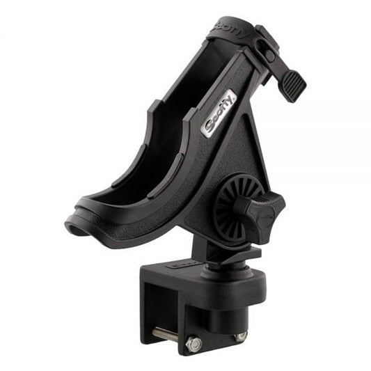 Scotty 0284BK Baitcaster/Spinning Rod Holder with 1-1/4 Square Rail Mount