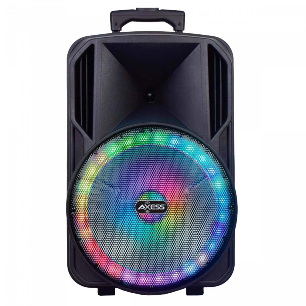 Axess 15" Bluetooth Party Speaker with Round Brilliant LED Lights