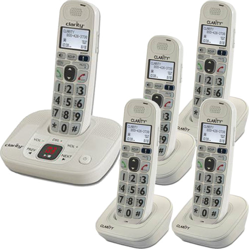 Clarity D712C4 DECT 6.0 Amp. Phone w/Answering Machine & 4 Expandable Handsets