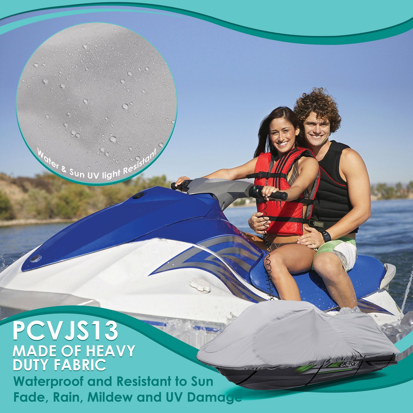 PYLE PCVJS13 Armor Shield Personal Watercraft Cover (127 Inches to 138 Inches)