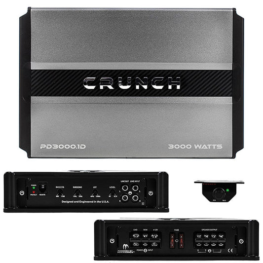 Crunch PD 3000.1 Power Drive Monoblock Amplifier class Ab, 3000 Watts