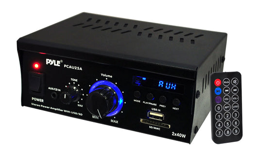 Pyle PCAU25A mini 2CH amplifier with USB