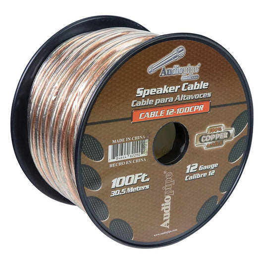 Audiopipe CABLE12100CPR 12 Gauge Speaker Wire 100 ft 100% Copper