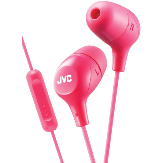 JVC HAFX38MP Marshmallow Inner-Ear Headphones w/Microphone (Pink)