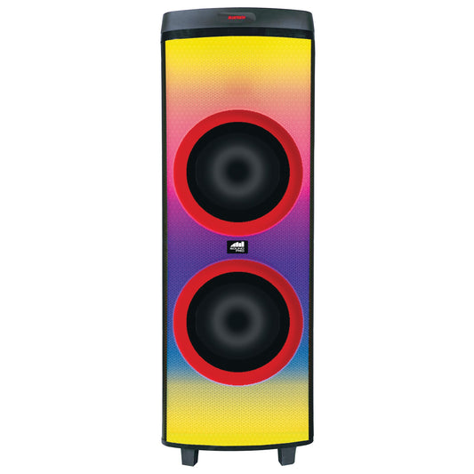 NAXA NAXNDS1250 Sound Pro Dual 12" 6000W Portable BT Speaker w/Lights & Mic