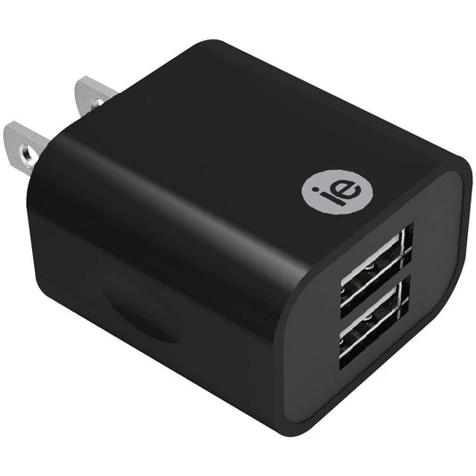 Iessentials IENAC22ABK 2.4-Amp Dual USB Wall Charger (Black)