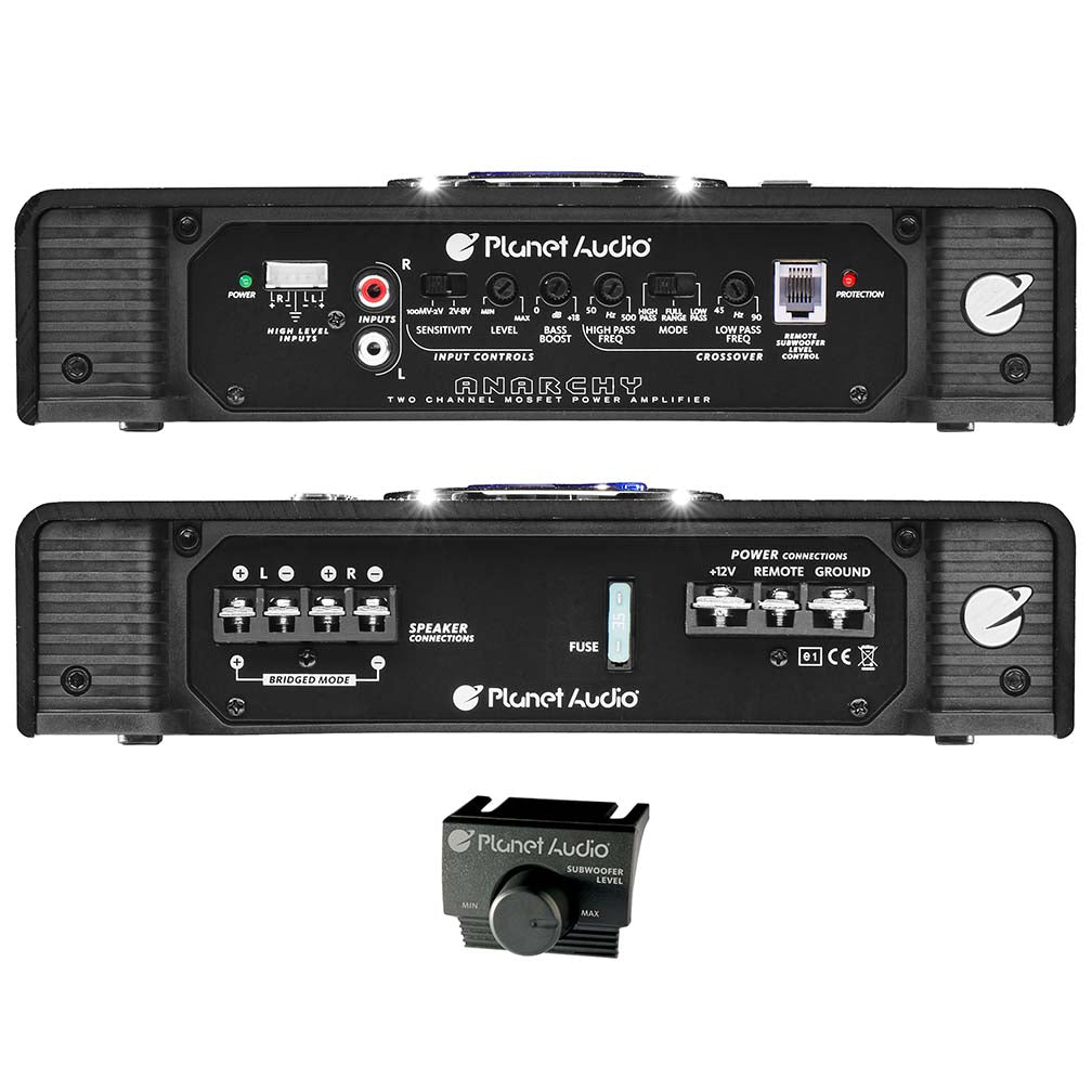 Planet Audio AC12002 2 Channel Amplifier, 1200W MAX
