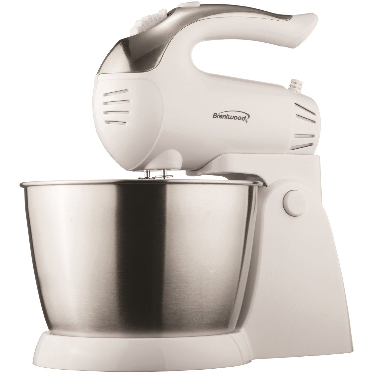 Brentwood Appl. SM-1152 5-Speed + Turbo Electric Stand Mixer w/Bowl (White)