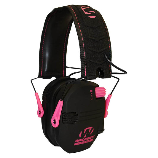 Walker's GWPRSEMPNK Razor Slim Electronic Muff - Black W/Pink Accent