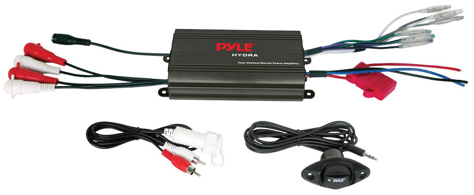 Pyle PLMRMP3B Marine 4 CH 800 Watt MP3/IPod Marine Power Amp Black