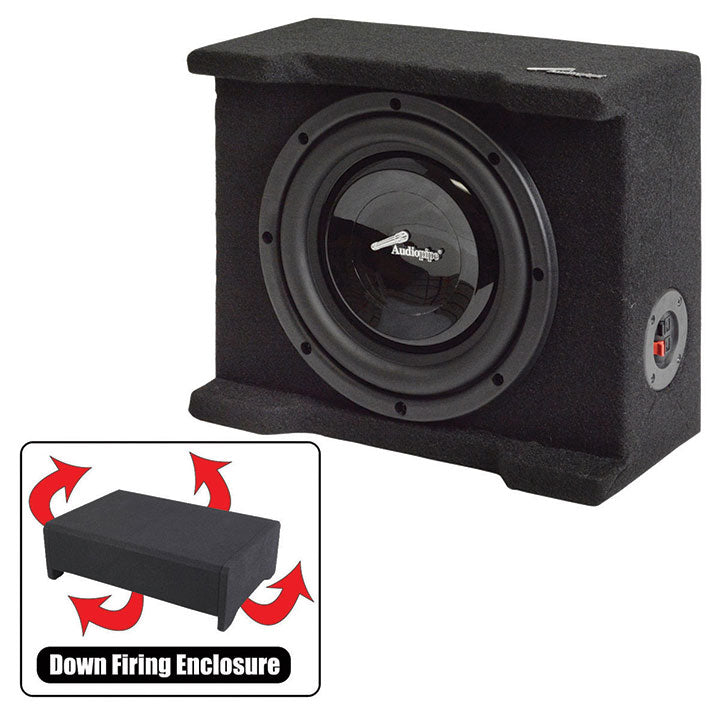 Audiopipe APSB8BDF Single 8" Shallow Downfire Sealed Enclosure with sub