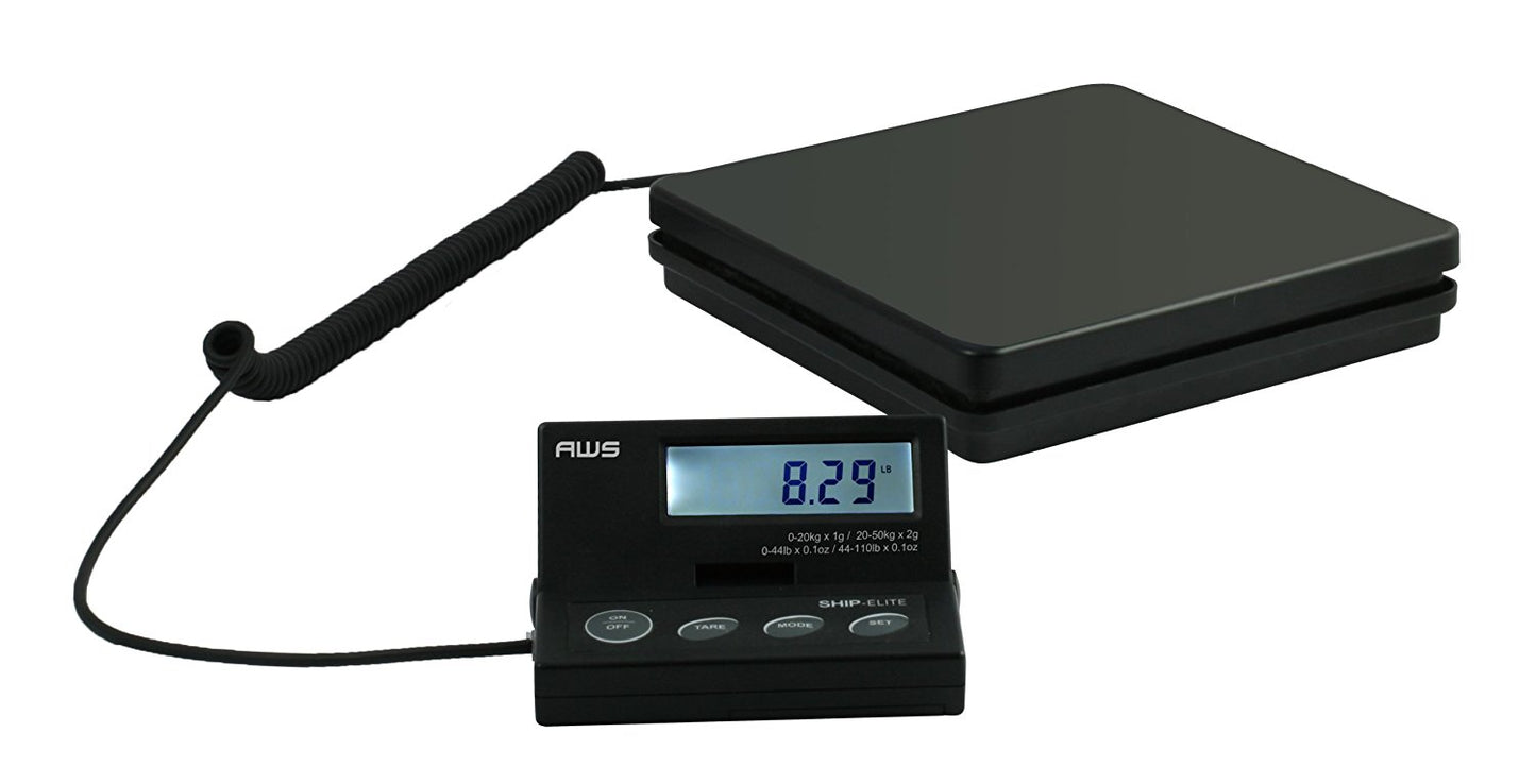 AMW SE50SHIPELITE Black Low Profile Shipping Scale Backlit LCD 110 Pound