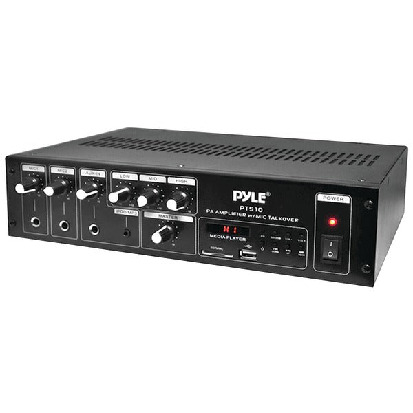 Pyle PT510 240 W Public Address Power Amplifier with 70V Output & Mic Talkover