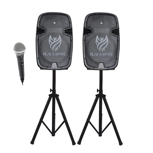 Blackmore BJC15X2BT Amplified Professional PA System with Dual 15-Inch Monitors Black